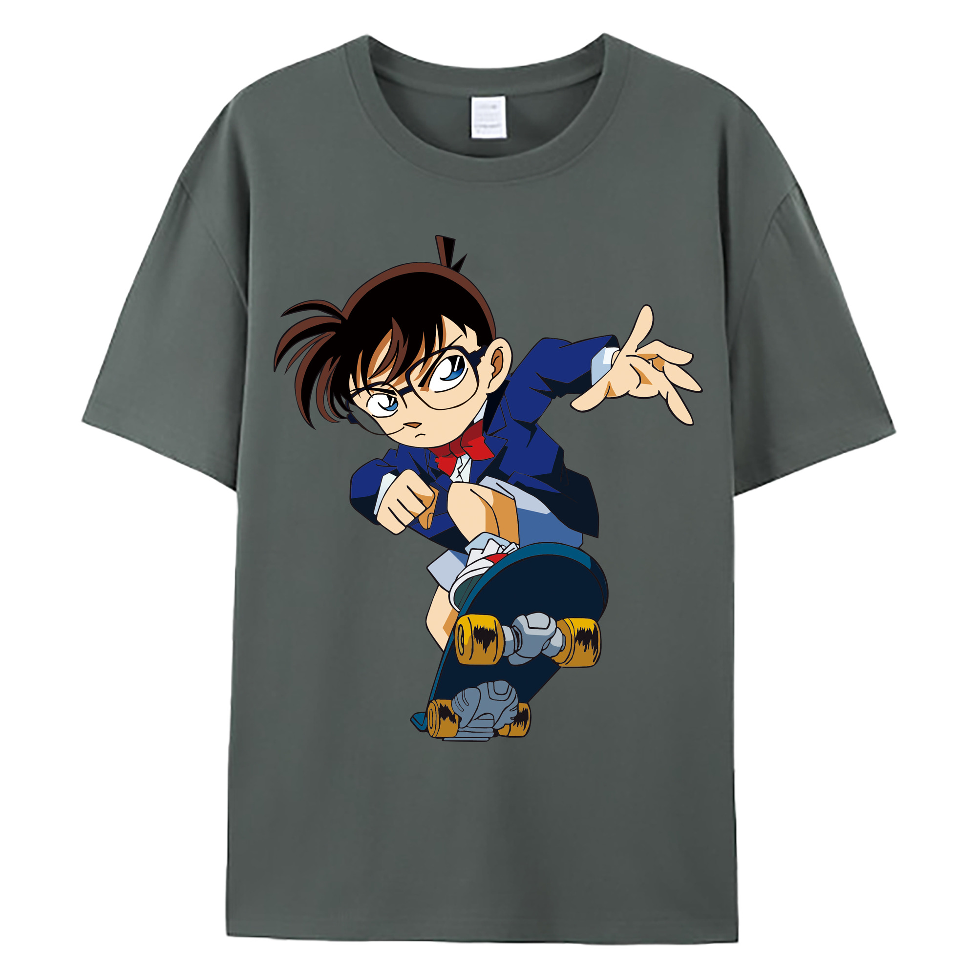 （画像用） 名探偵コナン 江戸川 コナン Detective Conan Conan Edogawa 綿100％ メンズ半袖Tシャツ｜肌触りやわらか＆通気性